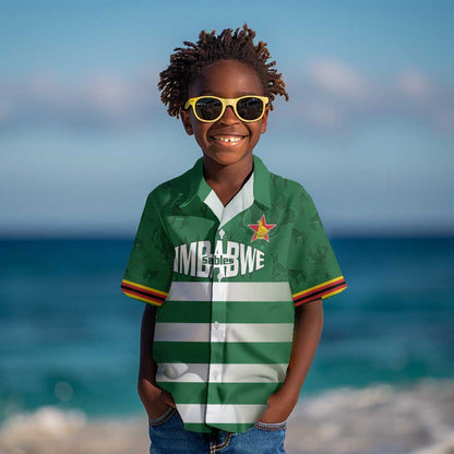 Rugby Zimbabwe Custom Kid Hawaiian Shirt Go Champions Sables - African Pride