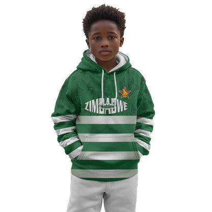 Rugby Zimbabwe Custom Kid Hoodie Go Champions Sables - African Pride