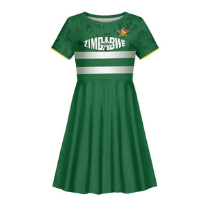 Rugby Zimbabwe Custom Kid Short Sleeve Dress Go Champions Sables - African Pride