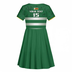 Rugby Zimbabwe Custom Kid Short Sleeve Dress Go Champions Sables - African Pride