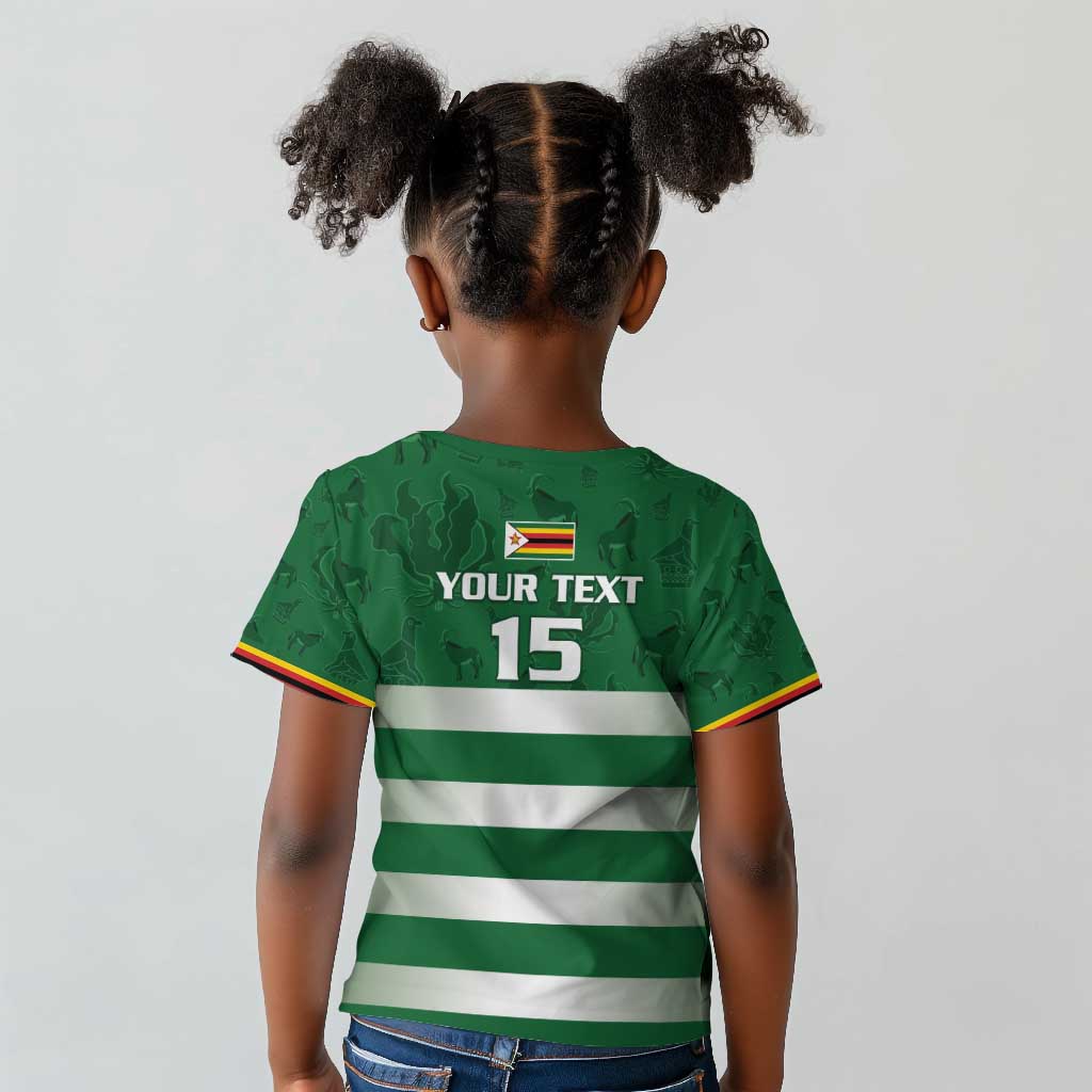 Rugby Zimbabwe Custom Kid T shirt Go Champions Sables - African Pride