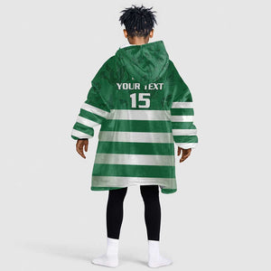 Rugby Zimbabwe Custom Kid Wearable Blanket Hoodie Go Champions Sables - African Pride