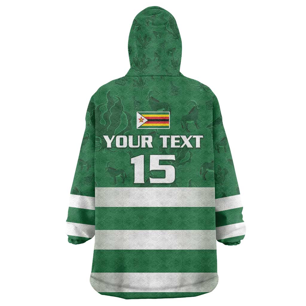 Rugby Zimbabwe Custom Kid Wearable Blanket Hoodie Go Champions Sables - African Pride