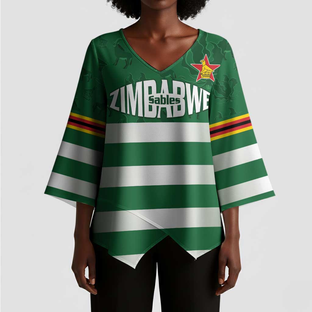 Rugby Zimbabwe Custom Kimono Sleeve Blouse Go Champions Sables