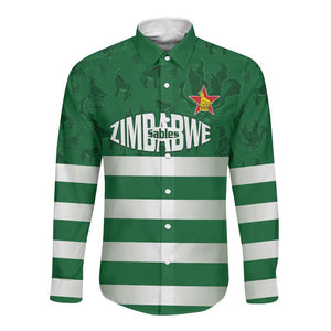 Rugby Zimbabwe Custom Long Sleeve Button Shirt Go Champions Sables - African Pride