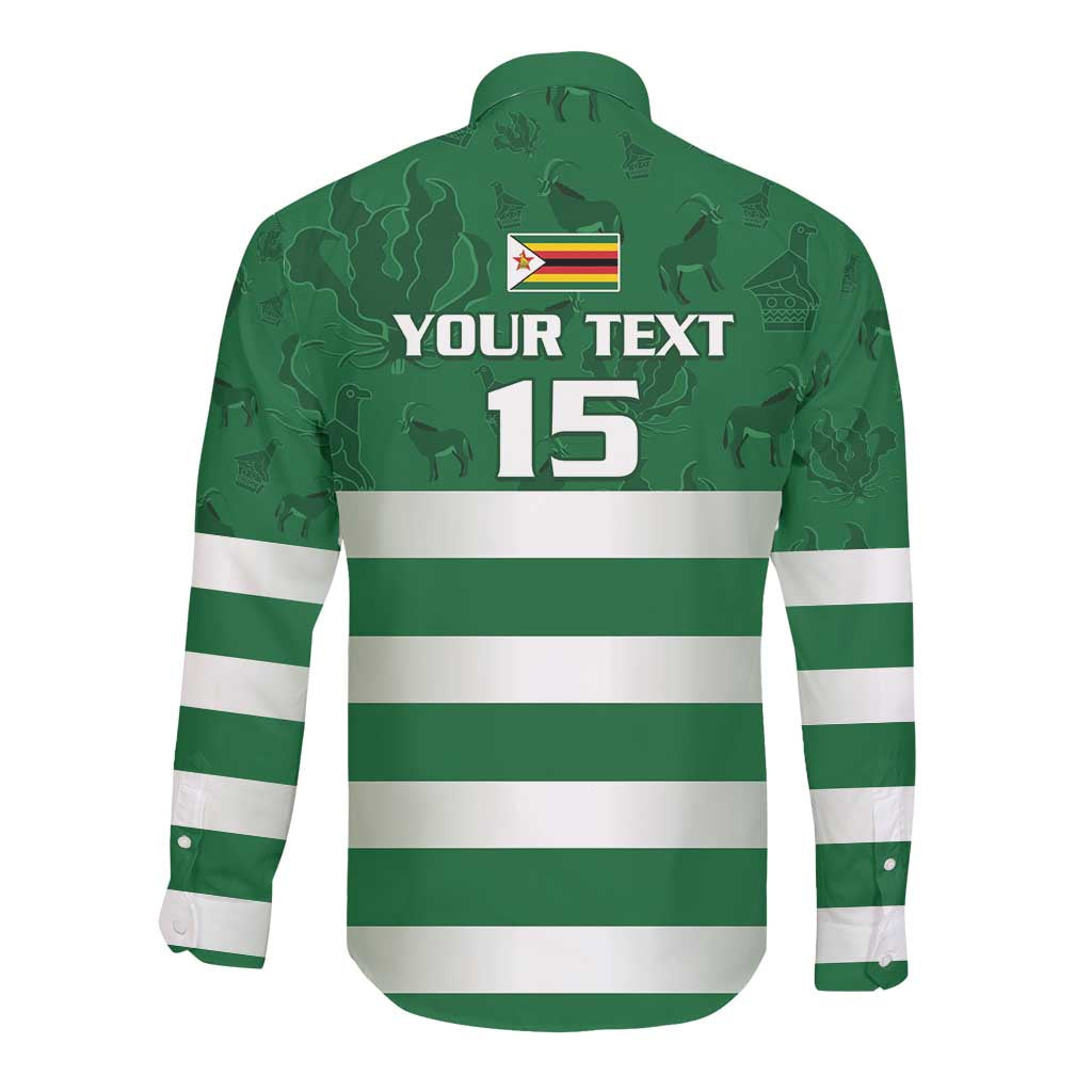 Rugby Zimbabwe Custom Long Sleeve Button Shirt Go Champions Sables - African Pride
