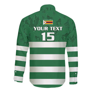 Rugby Zimbabwe Custom Long Sleeve Button Shirt Go Champions Sables - African Pride