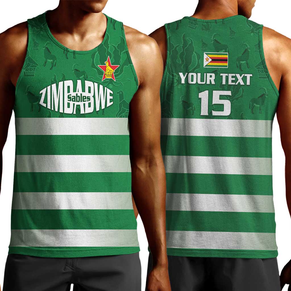 Rugby Zimbabwe Custom Men Tank Top Go Champions Sables - African Pride