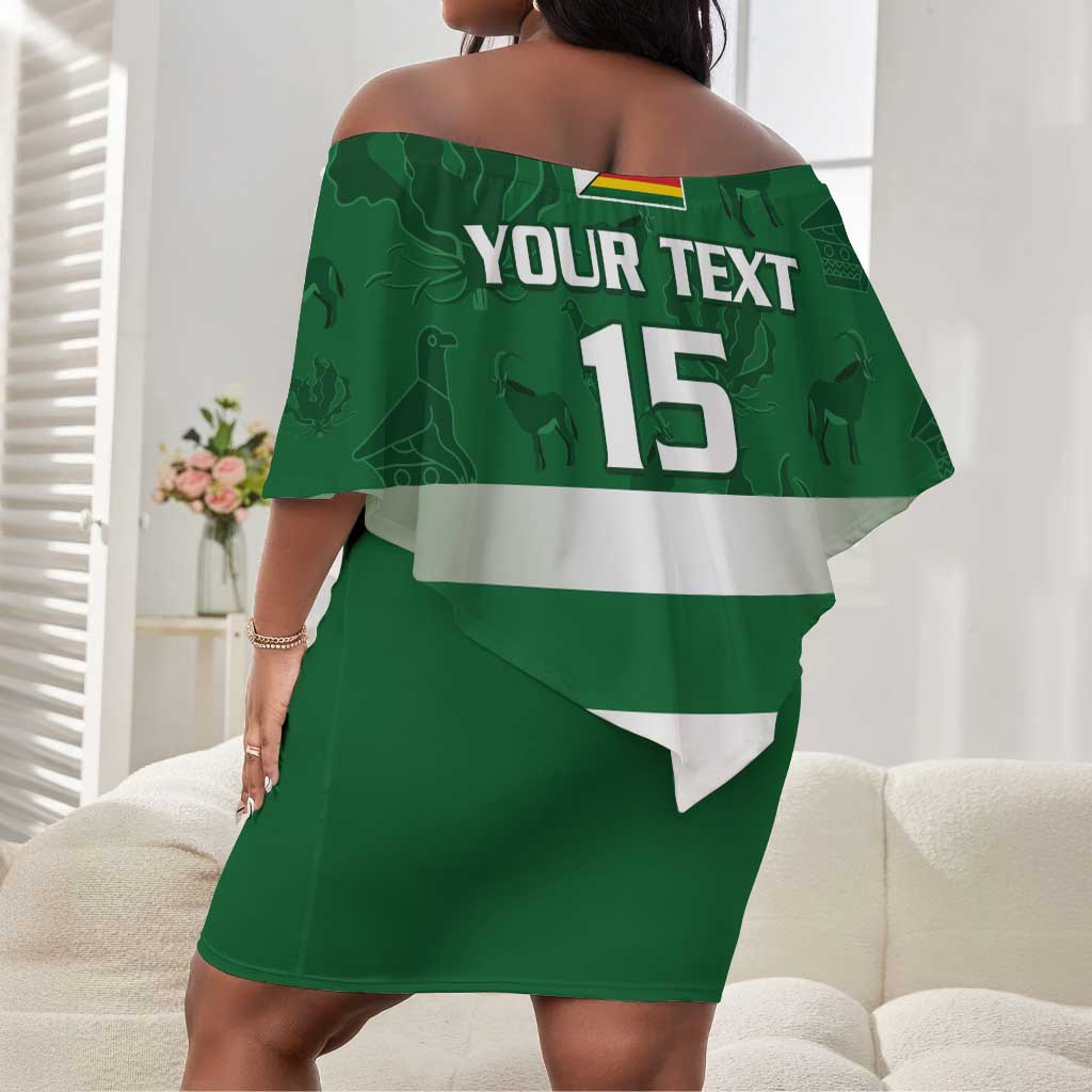 Rugby Zimbabwe Custom Off Shoulder Short Dress Go Champions Sables - African Pride