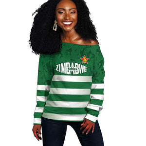 Rugby Zimbabwe Custom Off Shoulder Sweater Go Champions Sables - African Pride