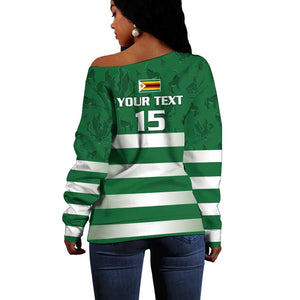 Rugby Zimbabwe Custom Off Shoulder Sweater Go Champions Sables - African Pride