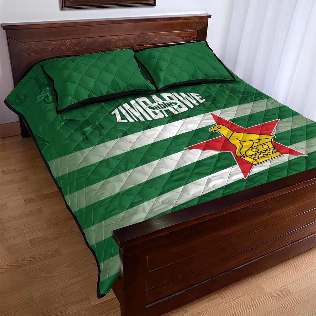 Rugby Zimbabwe Quilt Bed Set Go Champions Sables - African Pride