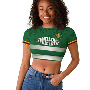 Rugby Zimbabwe Custom Raglan Cropped T shirt Go Champions Sables - African Pride