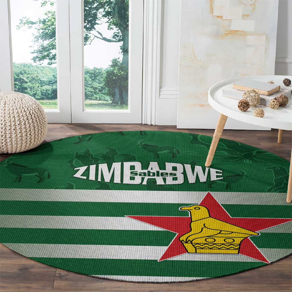 Rugby Zimbabwe Round Carpet Go Champions Sables - African Pride