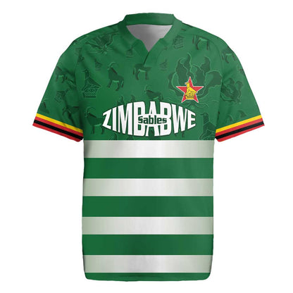 Rugby Zimbabwe Custom Rugby Jersey Go Champions Sables - African Pride