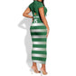 Rugby Zimbabwe Custom Short Sleeve Bodycon Dress Go Champions Sables - African Pride