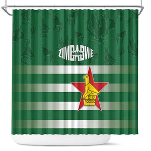 Rugby Zimbabwe Shower Curtain Go Champions Sables - African Pride