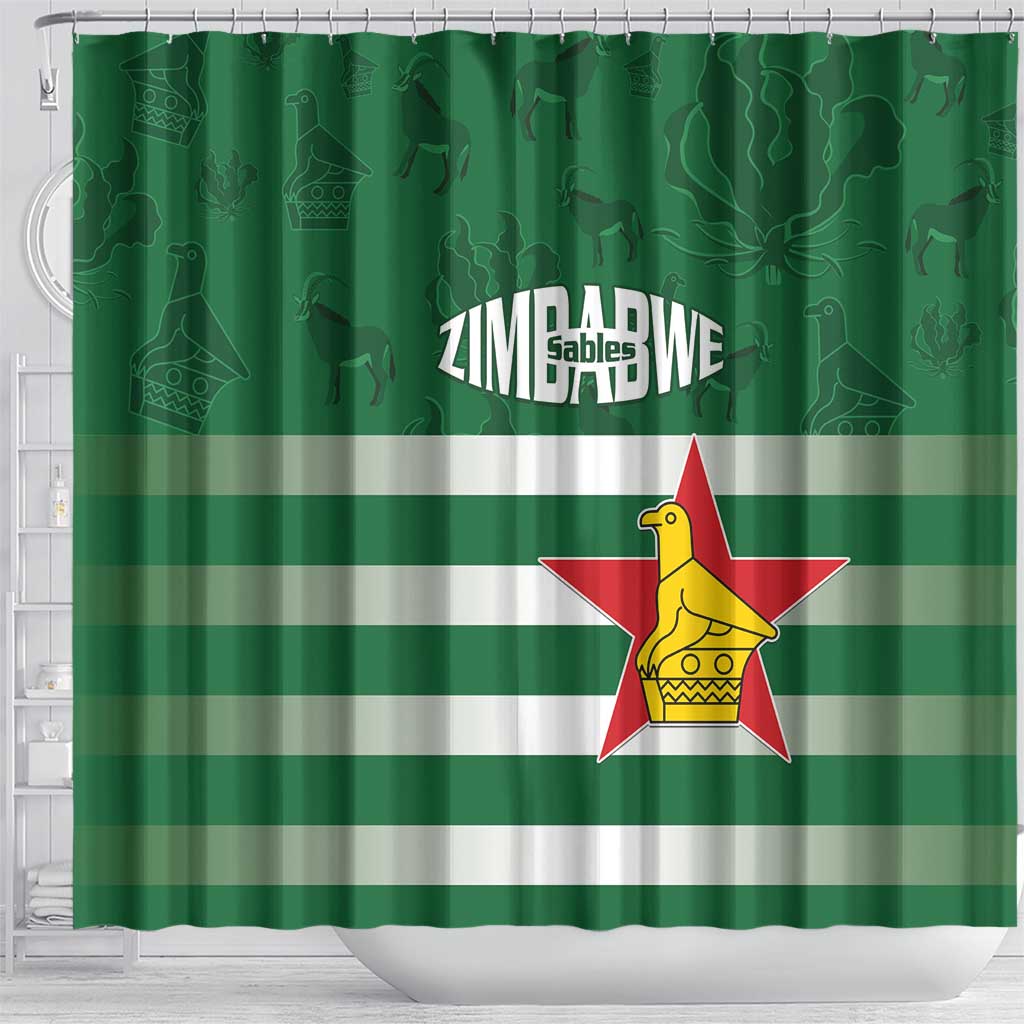 Rugby Zimbabwe Shower Curtain Go Champions Sables - African Pride