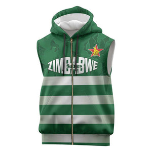Rugby Zimbabwe Custom Sleeveless Zip Hoodie Go Champions Sables - African Pride