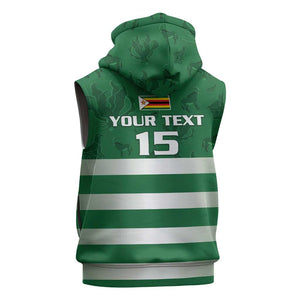 Rugby Zimbabwe Custom Sleeveless Zip Hoodie Go Champions Sables - African Pride