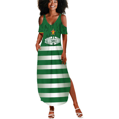 Rugby Zimbabwe Custom Summer Maxi Dress Go Champions Sables - African Pride