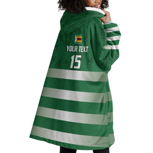 Rugby Zimbabwe Custom Wearable Blanket Hoodie Go Champions Sables - African Pride