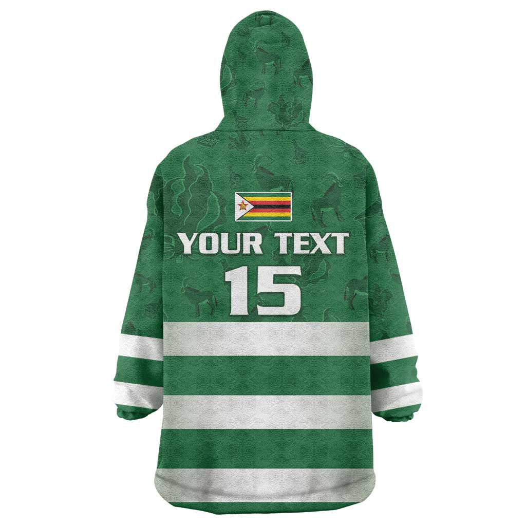 Rugby Zimbabwe Custom Wearable Blanket Hoodie Go Champions Sables - African Pride
