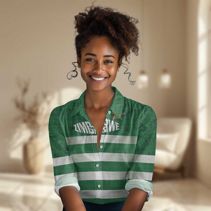 Rugby Zimbabwe Custom Women Casual Shirt Go Champions Sables - African Pride