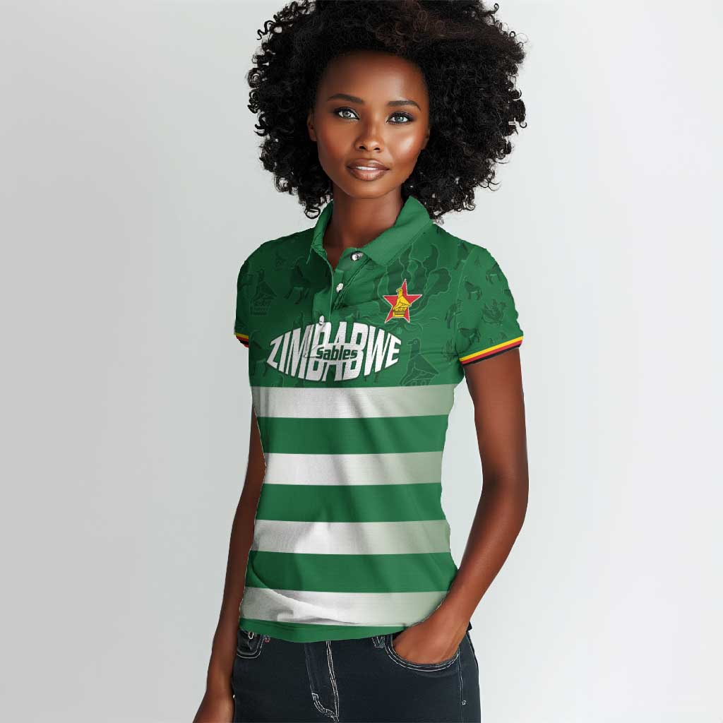Rugby Zimbabwe Custom Women Polo Shirt Go Champions Sables - African Pride
