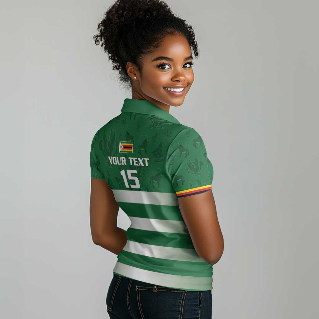 Rugby Zimbabwe Custom Women Polo Shirt Go Champions Sables - African Pride