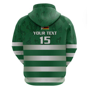 Rugby Zimbabwe Custom Zip Hoodie Go Champions Sables - African Pride