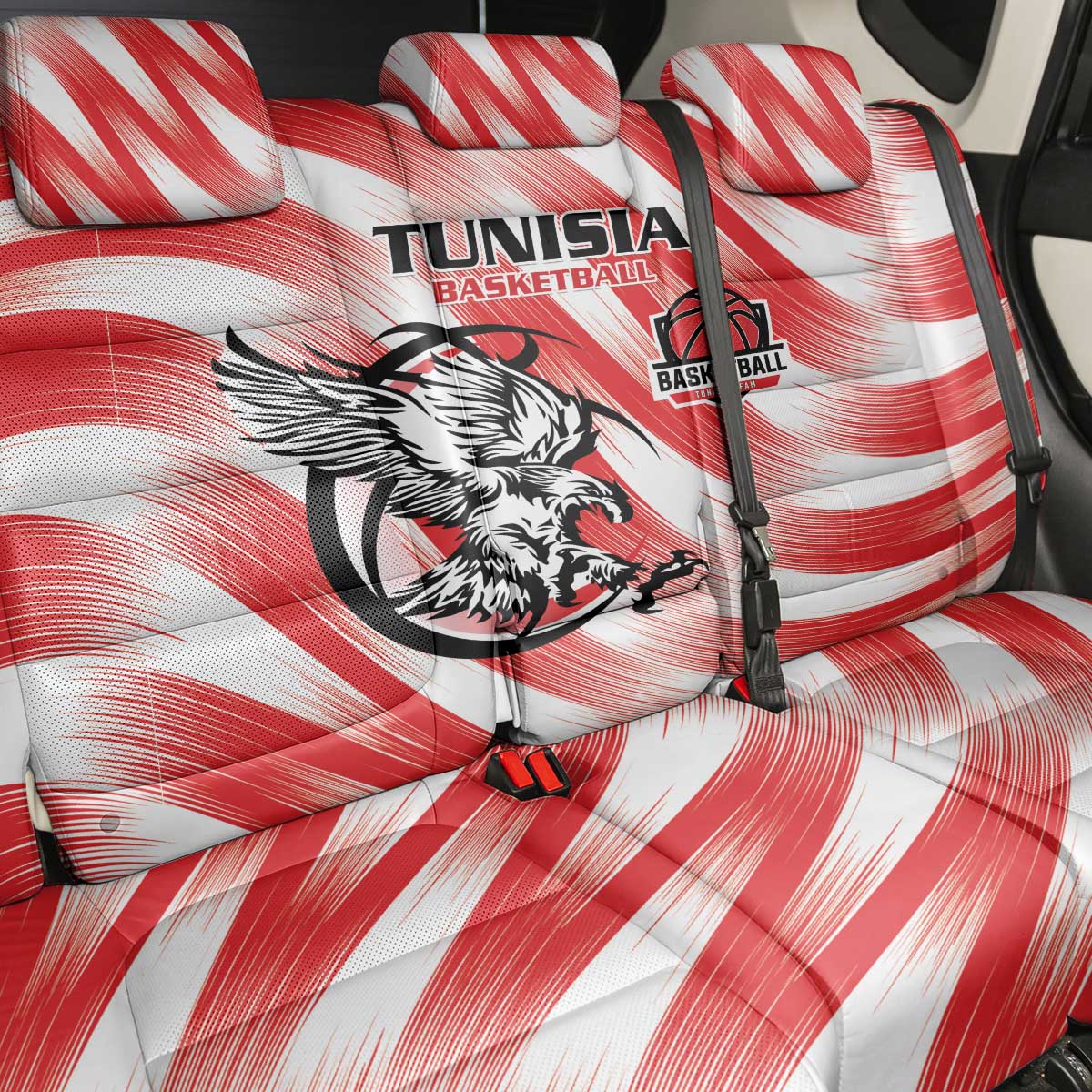 Afro Basketball Tunisia Back Car Seat Cover Go Eagles of Carthage - African Pride