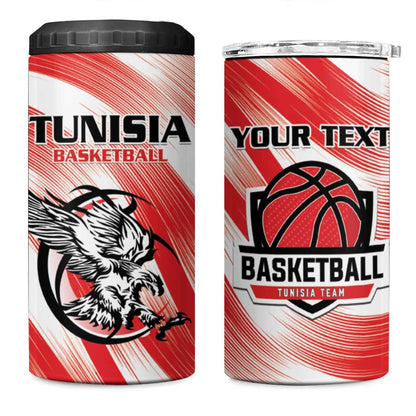 Afro Basketball Tunisia Custom 4 in 1 Can Cooler Tumbler Go Eagles of Carthage - African Pride