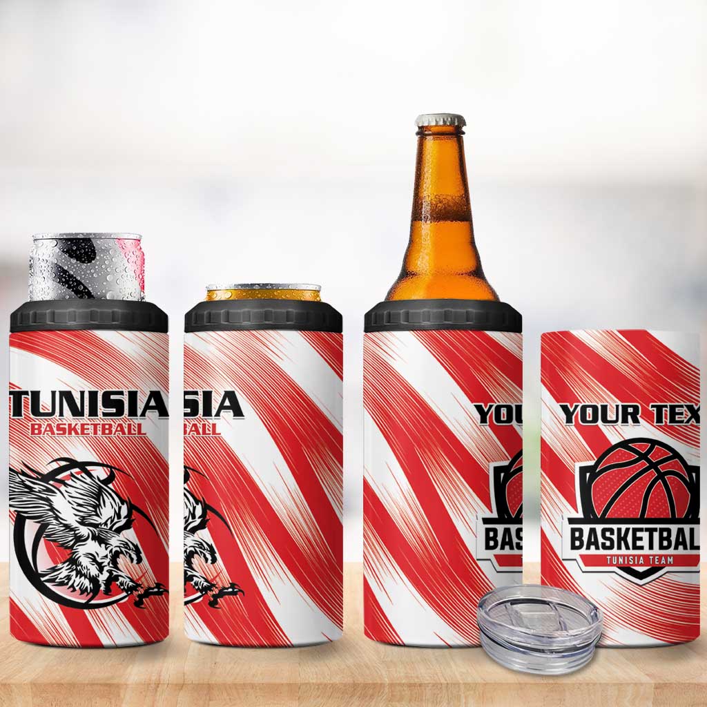 Afro Basketball Tunisia Custom 4 in 1 Can Cooler Tumbler Go Eagles of Carthage - African Pride