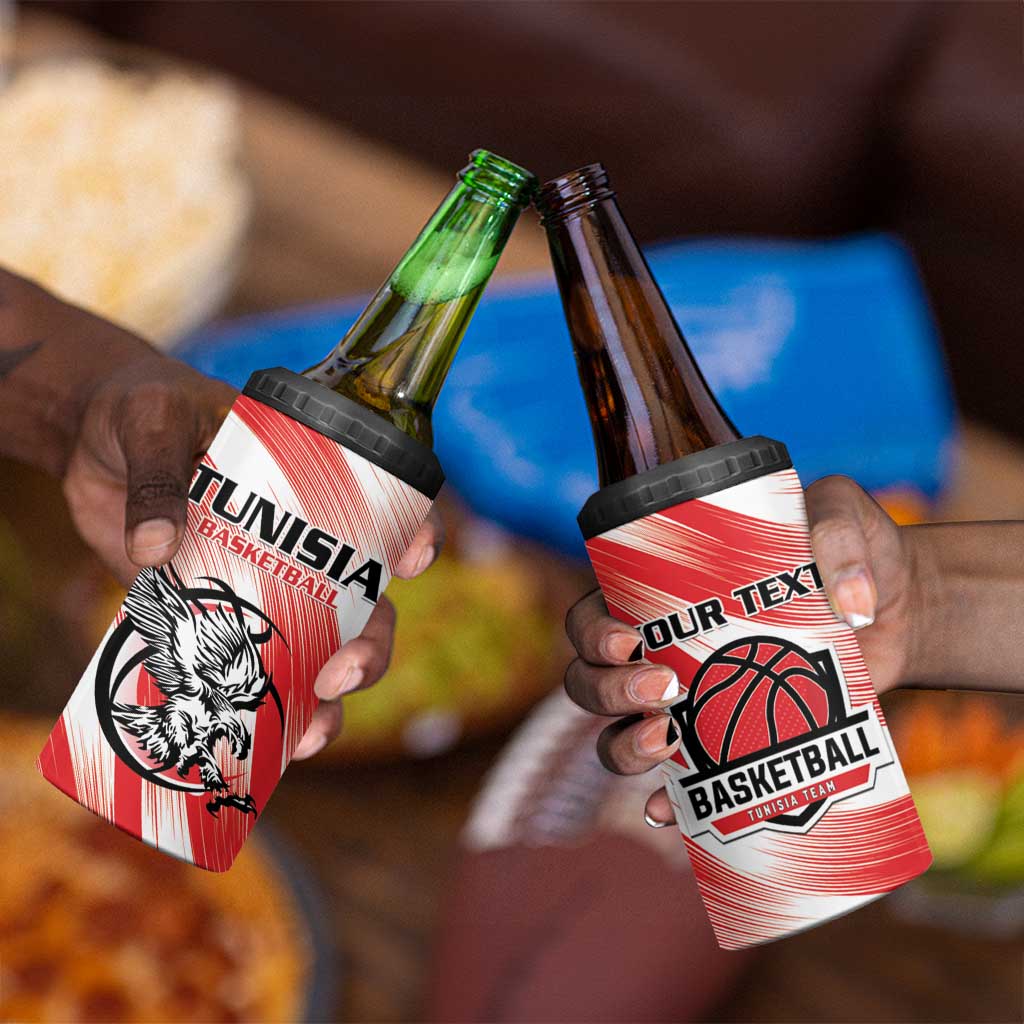 Afro Basketball Tunisia Custom 4 in 1 Can Cooler Tumbler Go Eagles of Carthage - African Pride