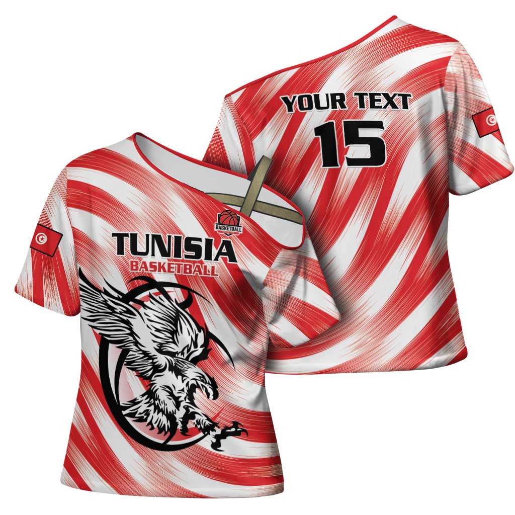 Custom Tunisia Basketball Cross Shoulder Shirt Go Eagles of Carthage