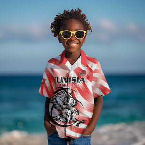 Afro Basketball Tunisia Custom Kid Hawaiian Shirt Go Eagles of Carthage - African Pride