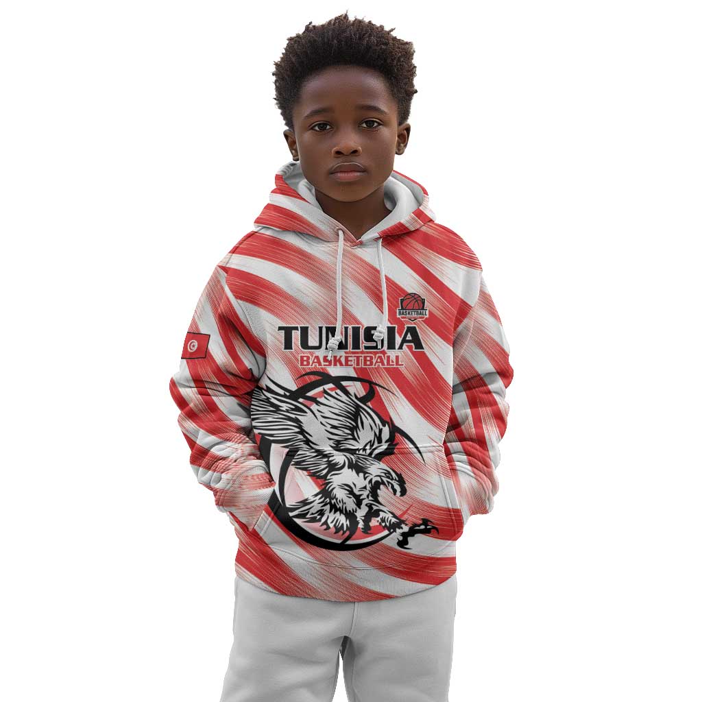 Afro Basketball Tunisia Custom Kid Hoodie Go Eagles of Carthage - African Pride