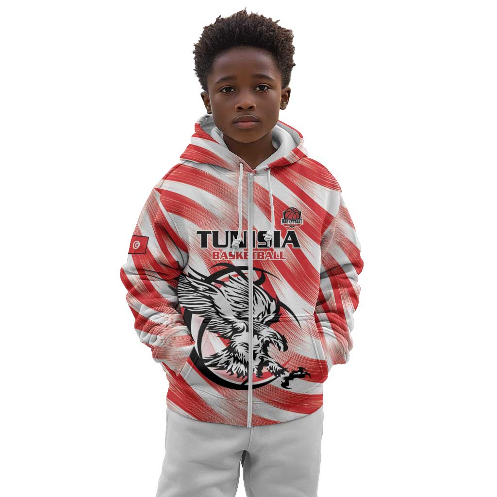 Afro Basketball Tunisia Custom Kid Hoodie Go Eagles of Carthage - African Pride