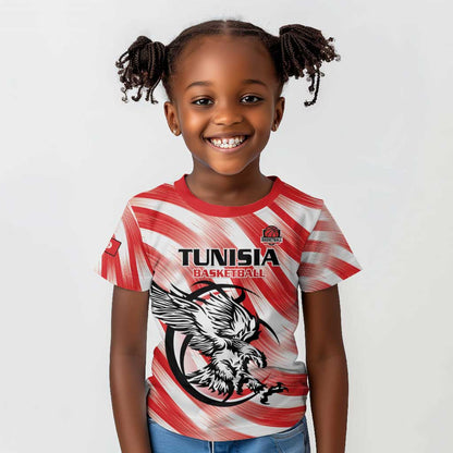 Afro Basketball Tunisia Custom Kid T shirt Go Eagles of Carthage - African Pride