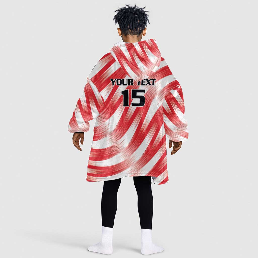 Afro Basketball Tunisia Custom Kid Wearable Blanket Hoodie Go Eagles of Carthage - African Pride