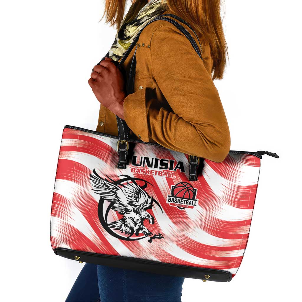 Afro Basketball Tunisia Leather Tote Bag Go Eagles of Carthage - African Pride