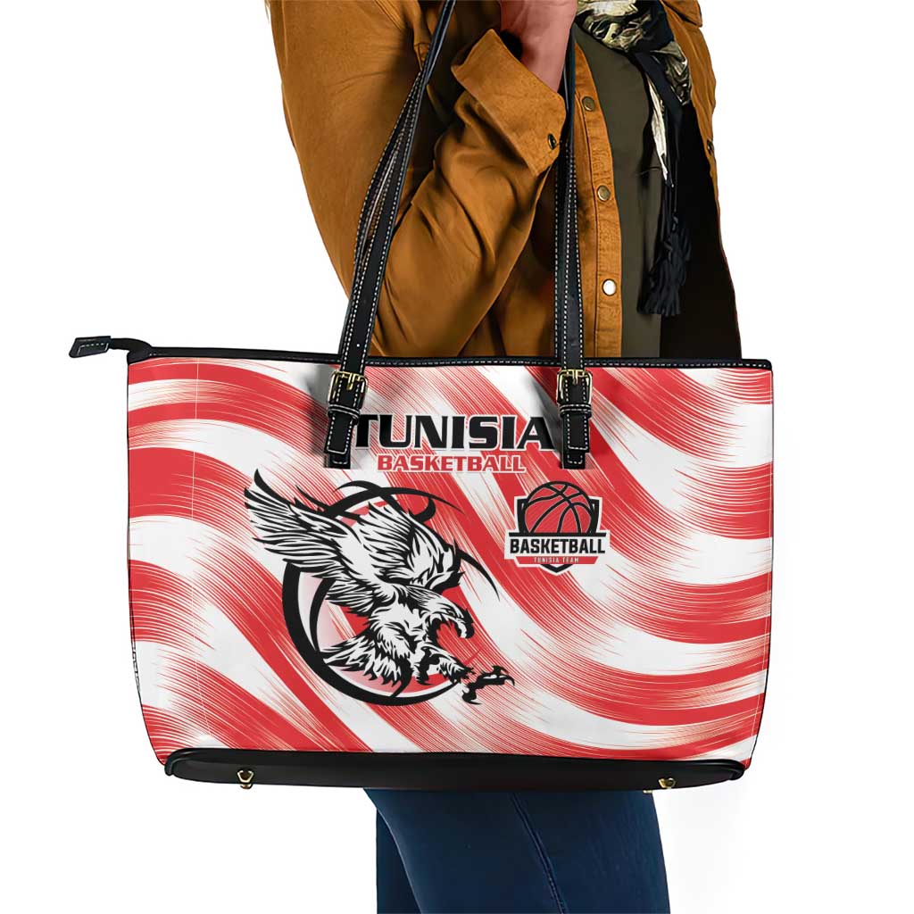 Afro Basketball Tunisia Leather Tote Bag Go Eagles of Carthage - African Pride