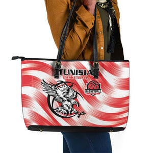 Afro Basketball Tunisia Leather Tote Bag Go Eagles of Carthage - African Pride