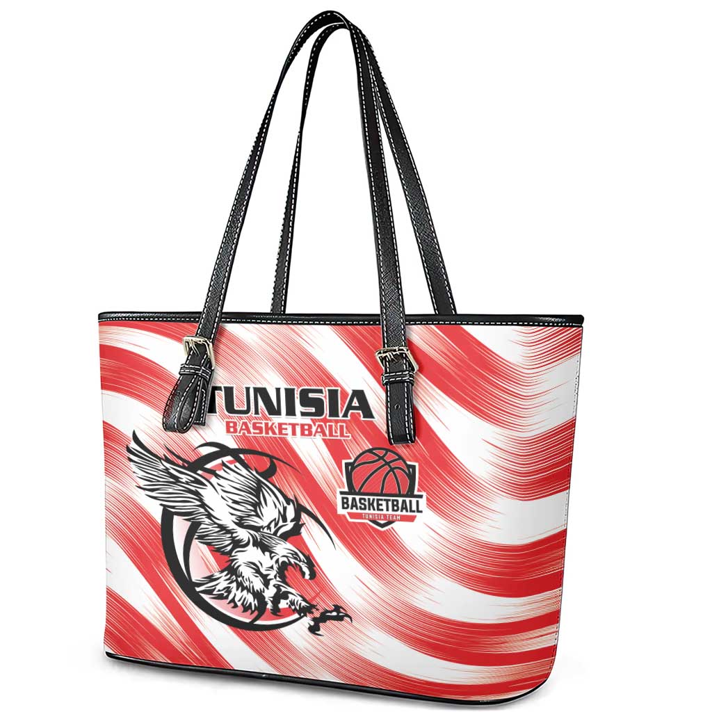 Afro Basketball Tunisia Leather Tote Bag Go Eagles of Carthage - African Pride