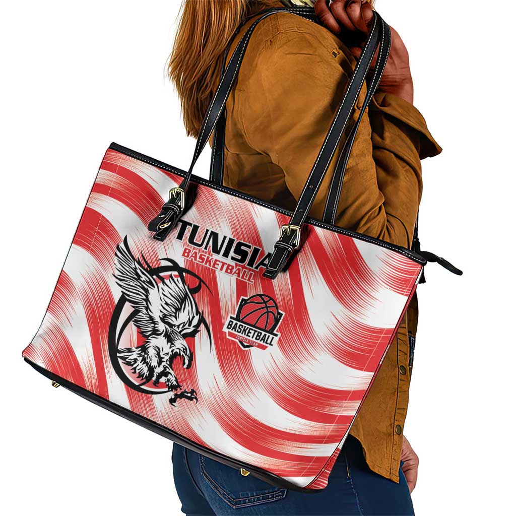 Afro Basketball Tunisia Leather Tote Bag Go Eagles of Carthage - African Pride