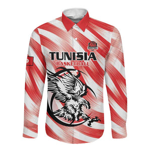 Afro Basketball Tunisia Custom Long Sleeve Button Shirt Go Eagles of Carthage - African Pride