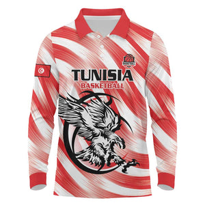 Afro Basketball Tunisia Custom Long Sleeve Polo Shirt Go Eagles of Carthage - African Pride