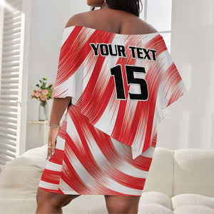 Afro Basketball Tunisia Custom Off Shoulder Short Dress Go Eagles of Carthage - African Pride