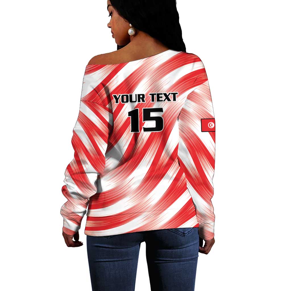 Afro Basketball Tunisia Custom Off Shoulder Sweater Go Eagles of Carthage - African Pride